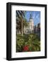Town Hall under a Cloud Dappled Blue Sky with Palm Trees and Roses, Cartagena, Murcia Region, Spain-Eleanor Scriven-Framed Photographic Print