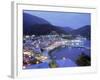 Town & Harbor at Night, Epirus, Greece-Walter Bibikow-Framed Photographic Print