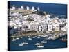 Town, Harbour and Windmills, Mykonos Town, Island of Mykonos, Cyclades, Greece-Lee Frost-Stretched Canvas
