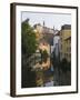 Town Houses Reflected in Canal, Grund District, Luxembourg City, Grand Duchy of Luxembourg-Christian Kober-Framed Photographic Print