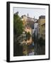 Town Houses Reflected in Canal, Grund District, Luxembourg City, Grand Duchy of Luxembourg-Christian Kober-Framed Photographic Print
