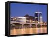 Town Lake and Mill Avenue Bridge, Tempe, Greater Phoenix Area, Arizona-Richard Cummins-Framed Stretched Canvas