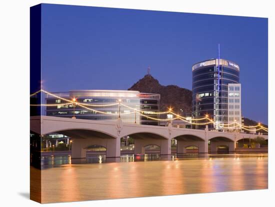 Town Lake and Mill Avenue Bridge, Tempe, Greater Phoenix Area, Arizona-Richard Cummins-Stretched Canvas