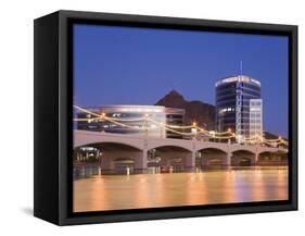 Town Lake and Mill Avenue Bridge, Tempe, Greater Phoenix Area, Arizona-Richard Cummins-Framed Stretched Canvas