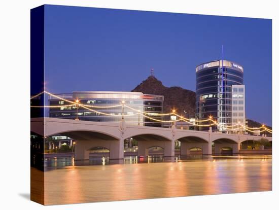 Town Lake and Mill Avenue Bridge, Tempe, Greater Phoenix Area, Arizona-Richard Cummins-Stretched Canvas