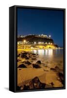Town Lights at Night, Puerto Rico, Gran Canaria, Spain-Guido Cozzi-Framed Stretched Canvas