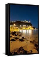 Town Lights at Night, Puerto Rico, Gran Canaria, Spain-Guido Cozzi-Framed Stretched Canvas