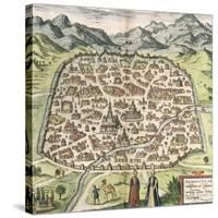 Town Map of Damascus, Syria, 1620-null-Stretched Canvas