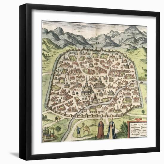 Town Map of Damascus, Syria, 1620-null-Framed Giclee Print