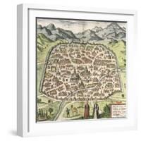 Town Map of Damascus, Syria, 1620-null-Framed Giclee Print