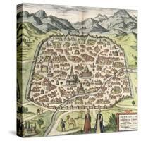 Town Map of Damascus, Syria, 1620-null-Stretched Canvas