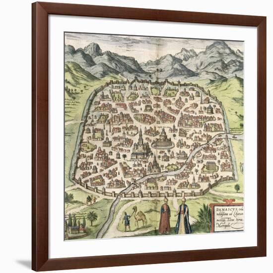 Town Map of Damascus, Syria, 1620-null-Framed Giclee Print