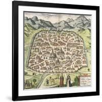 Town Map of Damascus, Syria, 1620-null-Framed Giclee Print