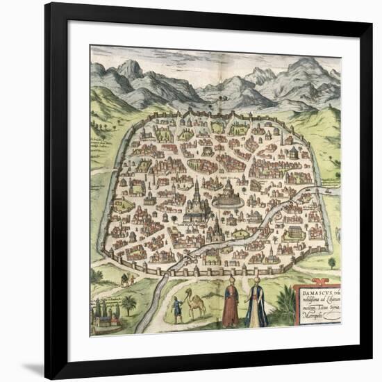 Town Map of Damascus, Syria, 1620-null-Framed Giclee Print