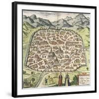 Town Map of Damascus, Syria, 1620-null-Framed Giclee Print