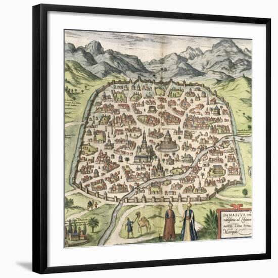 Town Map of Damascus, Syria, 1620-null-Framed Giclee Print