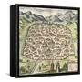 Town Map of Damascus, Syria, 1620-null-Framed Stretched Canvas