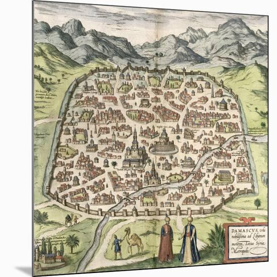 Town Map of Damascus, Syria, 1620-null-Mounted Giclee Print