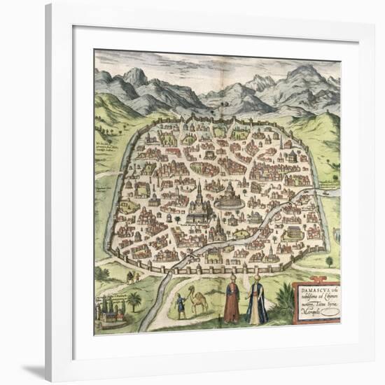 Town Map of Damascus, Syria, 1620-null-Framed Giclee Print
