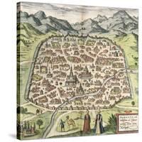 Town Map of Damascus, Syria, 1620-null-Stretched Canvas