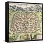 Town Map of Damascus, Syria, 1620-null-Framed Stretched Canvas