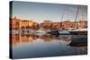 Town Marina at Sunset, Propriano, Corsica, France-Walter Bibikow-Stretched Canvas