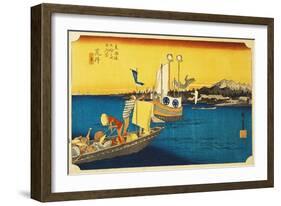 Town of Arai Along Tokaido Road-null-Framed Giclee Print