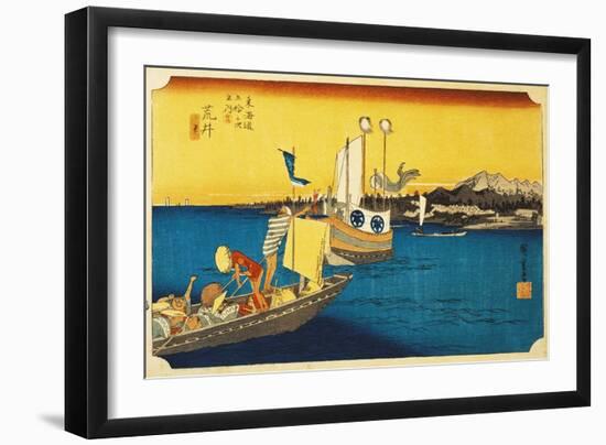 Town of Arai Along Tokaido Road-null-Framed Giclee Print