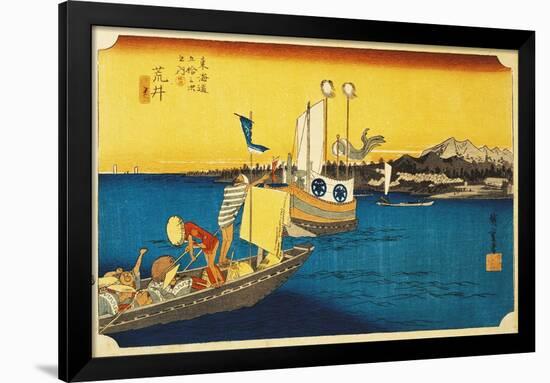 Town of Arai Along Tokaido Road-null-Framed Giclee Print