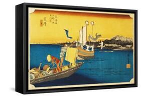 Town of Arai Along Tokaido Road-null-Framed Stretched Canvas