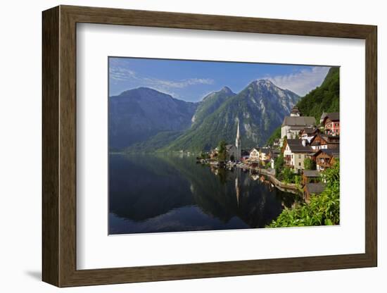 Town of Hallstatt, UNESCO World Heritage Site, on Lake Hallstatt, Salzkammergut, Upper Austria, Aus-Hans-Peter Merten-Framed Photographic Print