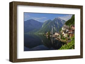 Town of Hallstatt, UNESCO World Heritage Site, on Lake Hallstatt, Salzkammergut, Upper Austria, Aus-Hans-Peter Merten-Framed Photographic Print