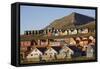 Town of Longyearbyen in Setting Midnight Sun-Paul Souders-Framed Stretched Canvas