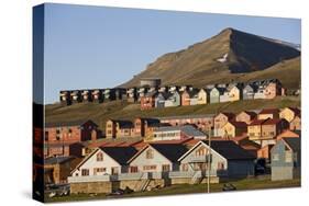 Town of Longyearbyen in Setting Midnight Sun-Paul Souders-Stretched Canvas