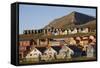 Town of Longyearbyen in Setting Midnight Sun-Paul Souders-Framed Stretched Canvas