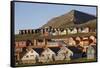 Town of Longyearbyen in Setting Midnight Sun-Paul Souders-Framed Stretched Canvas