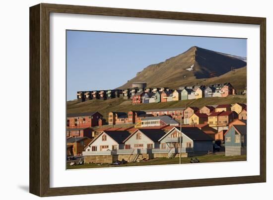 Town of Longyearbyen in Setting Midnight Sun-Paul Souders-Framed Photographic Print