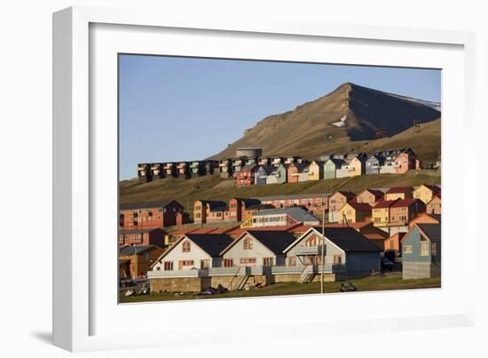 Town of Longyearbyen in Setting Midnight Sun-Paul Souders-Framed Photographic Print