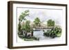 Town of Marysville, California, during the California Gold Rush, c.1850-null-Framed Giclee Print