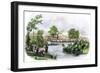 Town of Marysville, California, during the California Gold Rush, c.1850-null-Framed Giclee Print