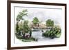 Town of Marysville, California, during the California Gold Rush, c.1850-null-Framed Giclee Print