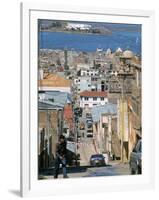 Town of Puno, with Lake Beyond, Lake Titicaca, Peru, South America-Tony Waltham-Framed Photographic Print