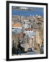 Town of Puno, with Lake Beyond, Lake Titicaca, Peru, South America-Tony Waltham-Framed Photographic Print