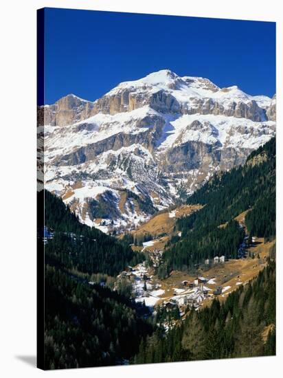 Town of Renaz in the Dolomites, Italy-Walter Bibikow-Stretched Canvas