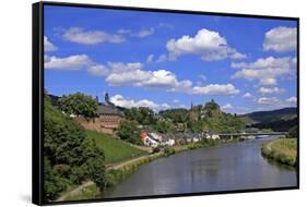 Town of Saarburg on River Saar, Rhineland-Palatinate, Germany, Europe-Hans-Peter Merten-Framed Stretched Canvas