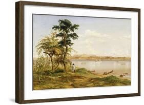 Town of Tete from the North Shore of the Zambezi, 1859-Thomas Baines-Framed Giclee Print