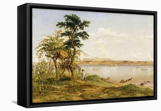 Town of Tete from the North Shore of the Zambezi, 1859-Thomas Baines-Framed Stretched Canvas