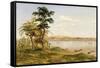 Town of Tete from the North Shore of the Zambezi, 1859-Thomas Baines-Framed Stretched Canvas