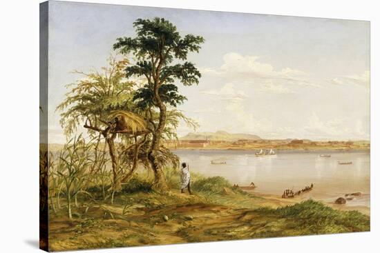 Town of Tete from the North Shore of the Zambezi, 1859-Thomas Baines-Stretched Canvas