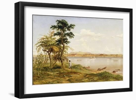 Town of Tete from the North Shore of the Zambezi, 1859-Thomas Baines-Framed Giclee Print